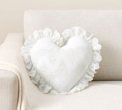 LoveShackFancy Embellished Heart Shaped Pillow