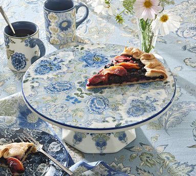 Kravet Arboretum Stoneware Cake Stand | Pottery Barn