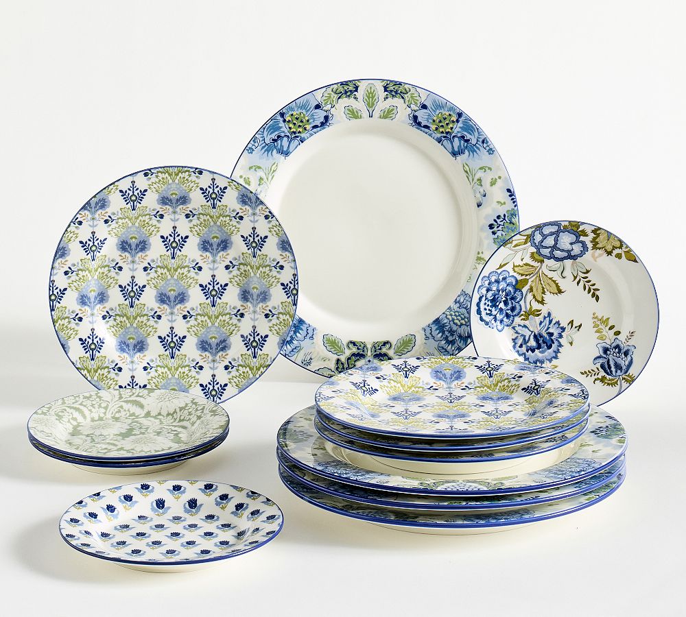 Kravet Arboretum Stoneware Dinnerware Sets - Azure - w/ appetizer plates