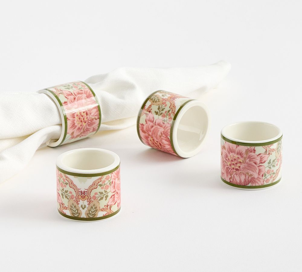 Kravet Arboretum Stoneware Napkin Rings - Set of 4 - Set of 4 - Multi