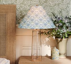 Marlo Clear Glass Table Lamp with Kravet Shade (26")