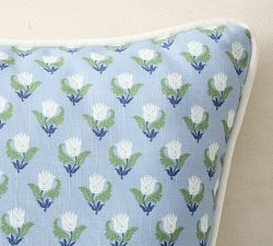 Kravet Blossom Petite Floral Lumbar Outdoor Pillow