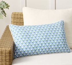 Kravet Blossom Petite Floral Lumbar Outdoor Pillow
