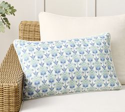 Kravet Blossom Petite Floral Lumbar Outdoor Pillow