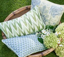 Kravet Reversible Ikat Lumbar Outdoor Pillow