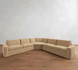 Sierra Slipcovered 3-Piece L-Shaped Wedge Sectional (137"&ndash;147")