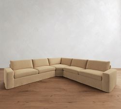 Sierra Slipcovered 3-Piece L-Shaped Wedge Sectional (137"&ndash;147")