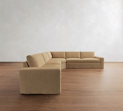 Sierra Slipcovered 3-Piece L-Shaped Wedge Sectional (137"&ndash;147")