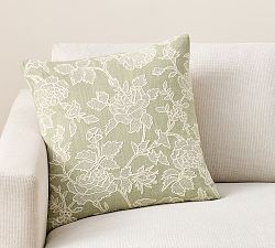 Kravet Rose Toile Embroidered Pillow