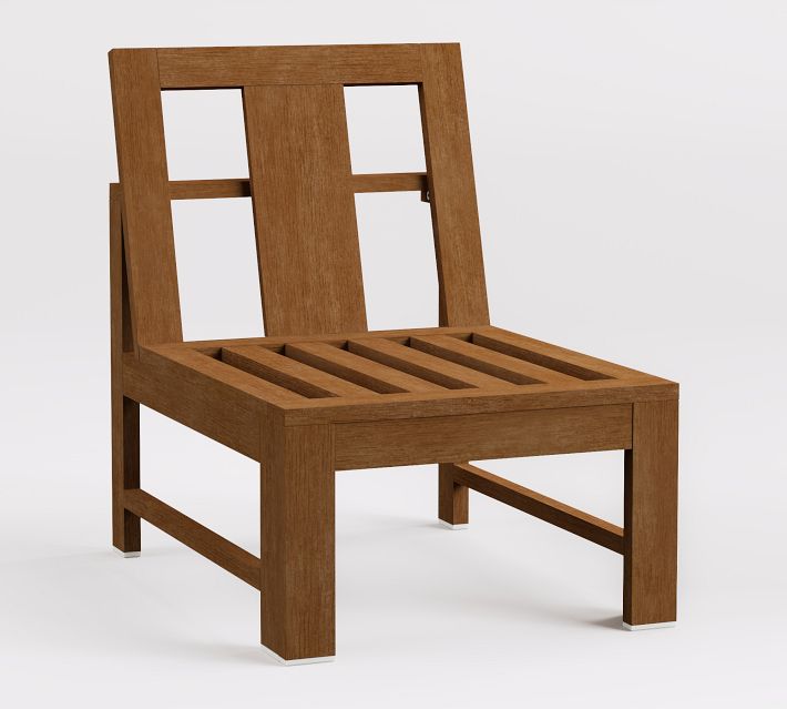 Wooden slat-back lounge chair frame
