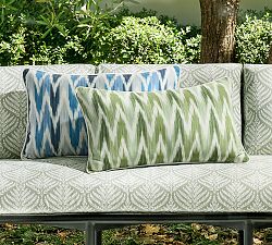 Kravet Reversible Ikat Lumbar Outdoor Pillow