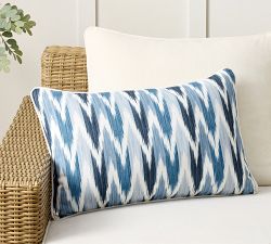 Kravet Reversible Ikat Lumbar Outdoor Pillow