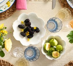Figural Blossom Stoneware Serving Bowl