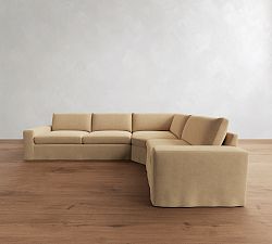 Sierra Slipcovered 3-Piece Wedge Sectional (137"&ndash;147")