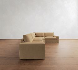 Sierra Slipcovered 3-Piece Wedge Sectional (137"&ndash;147")