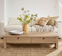 Open Box: Modern Farmhouse Rectangular Coffee Table, 64" - Fog