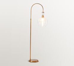 Open Box: Flynn Recycled Glass Floor Lamp, 65" - Tumbled Brass