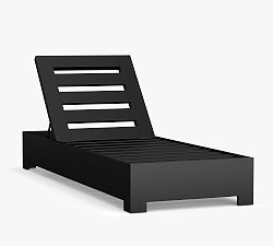 Open Box: Malibu Metal Platform Outdoor Single Chaise Lounge Frame, Individual - Black