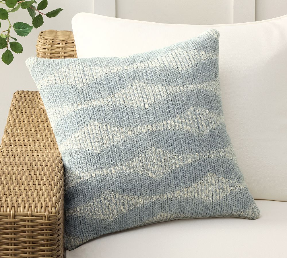 Geometric Outdoor Pillow - Blue, 20"