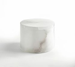 Open Box: Kyran Handcrafted Alabaster Cotton Jar