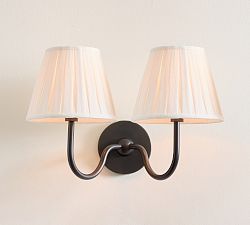 Baylor Pleated Shade Double Sconce (16")