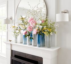 Linen Drum Shade Straight Arm Sconce (10'')