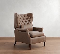 Champlain Tufted Roll Arm Leather Recliner