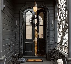 Faux Lit Black Berry Wreath