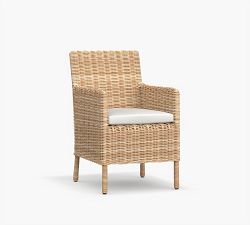 Huntington Wicker Roll Arm Outdoor Dining Chair