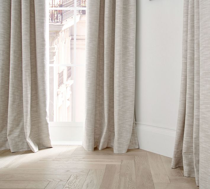 Seaton Textured Cotton Curtain | Pottery Barn