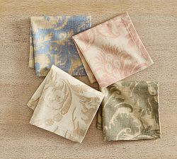 Stella Damask Organic Cotton Cocktail Napkins - Set of 4