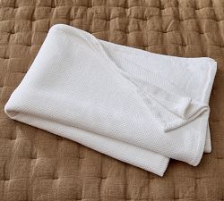 Washed Cotton Basket Weave Blanket