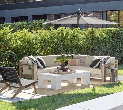 Pomona Concrete Chunky Leg Rectangular Outdoor Coffee Table (50")