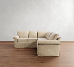 Buchanan Roll Arm Slipcovered 3-Piece L-Shaped Sectional (95")