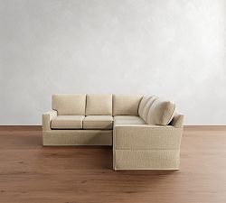 Buchanan Square Arm Slipcovered 3-Piece L-Shaped Sectional (93")