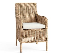 Huntington Wicker Roll Arm Outdoor Dining Chair