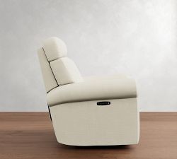 PB Comfort Modern Roll Arm Deluxe Power Swivel Recliner