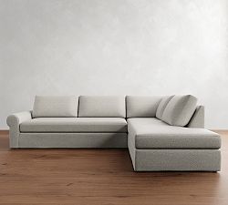 Big Sur Roll Arm Slipcovered Return Bumper Sectional (166"&ndash;198")