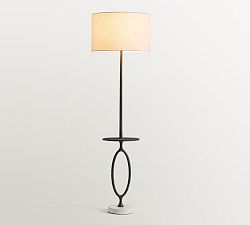 Easton Forged-Iron Floor Lamp with Tray (72")