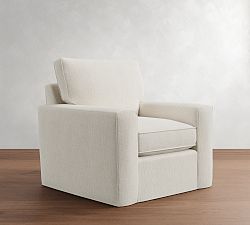Pearce Square Arm Slipcovered Swivel Chair