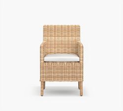 Huntington Wicker Roll Arm Outdoor Dining Chair