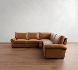 Big Sur Roll Arm Leather Power Reclining L-Shaped Sectional (122"-134")