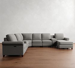 Cameron Roll Arm Power Reclining L-Shaped Chaise Sectional (139"&ndash;154")