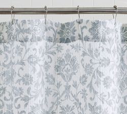Chambray Floral Matelasse Shower Curtain