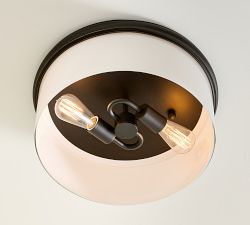 Everett Milk Glass Flush Mount (17")