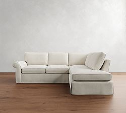 Pearce Roll Arm Slipcovered Return Bumper Sectional (114"&ndash;144")