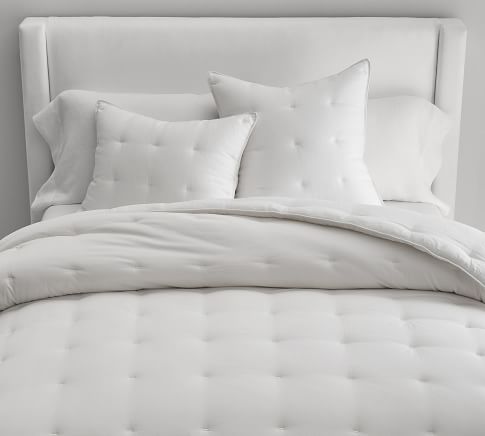 Belgian Flax Linen Comforter, White, Double/Queen