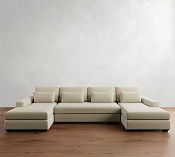 Big Sur Square Arm Deep Seat Double Chaise Sectional (146"&ndash;198")