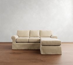 Buchanan Roll Arm Slipcovered Reversible Chaise Sectional (87")