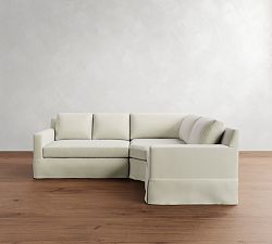 York Square Arm Slipcovered 3-Piece Wedge Sectional (102")